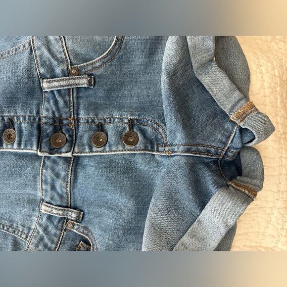 Free people denim overall shorts romper size 27 - Picture 9 of 9